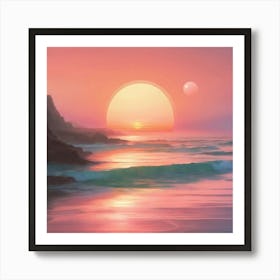 Sunset At The Beach Poster