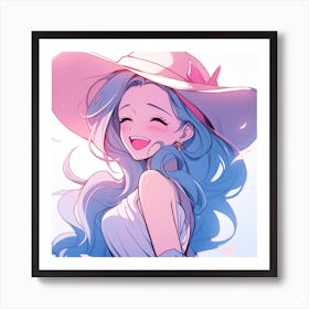 Anime Girl In A Hat 1 Art Print