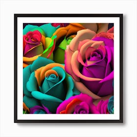 Colorful Roses 9 Art Print