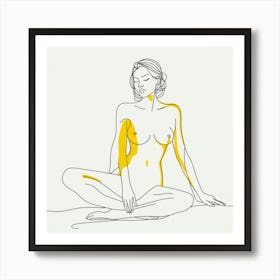 Woman In Yoga Pose Line art Art Print