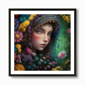 A Mesmerizing Portrait Of A Female Subject Her Art Print