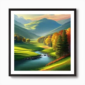 Landscape Painting 103 Art Print