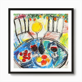 Wine Lunch Matisse Style 5 Art Print