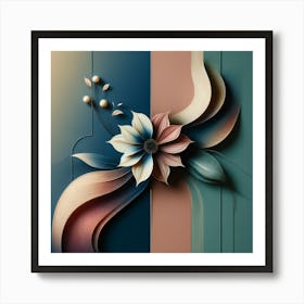 3d Flower Art Art Print