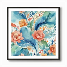 Watercolor Floral Pattern 8 Art Print