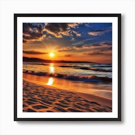 Sunset On The Beach 443 Art Print