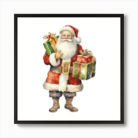 Santa Claus With Gifts Art Print