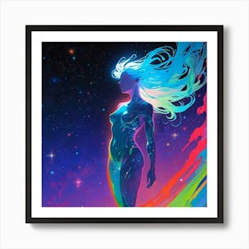 Woman In Space Art Print