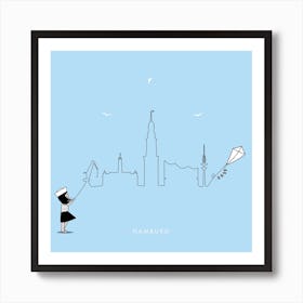 Hamburg Skyline Kite Art Print