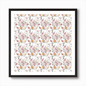 Watercolor Floral Pattern Art Print