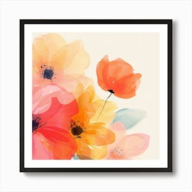 Watercolor Flowers 2 Art Print