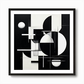 A Black And White Bold Geometric Shapes art print 2 Art Print