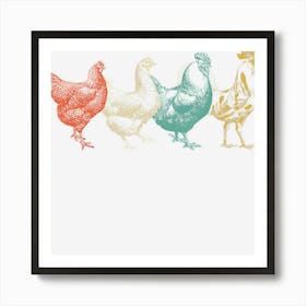 Chicken Retro Vintage Poultry Farmer Women Men Farm Lover Art Print