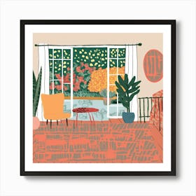 Living Room Illustration Art Print