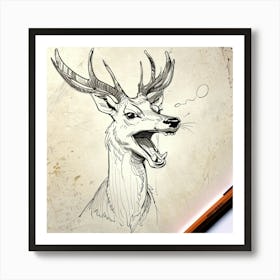 Deer Head 20 Art Print