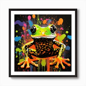 Colorful Frog Splatter 4 Art Print