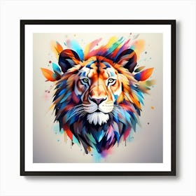 Colorful Tiger Head 2 Art Print