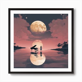 Moonlight Piano 1 Art Print