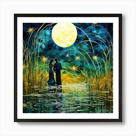 Love Changes Everything - In The Moonlight Art Print