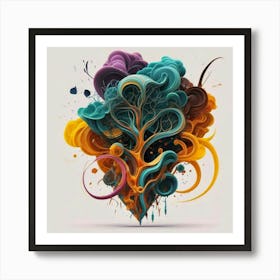 Beautiful paint of African nature with mixed bright colors 17 Art Print