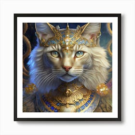 Firefly A Beautiful, Cool, Handsome Mature Sophisticated Silver And Cream Majestic Masculine Main Ca Art Print