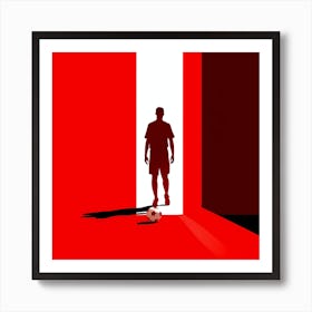 Silhouette Of A Soccer Player Art Print