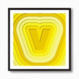 V Paper Alphabet  Art Print