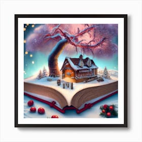 An Open Book Lies On The Sparkling Snow 3 Art Print