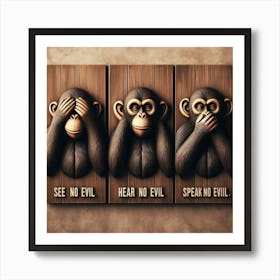 Three Monkeys Art Print