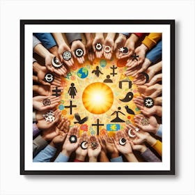 Many Hands In A Circle 1 Art Print