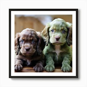 Two Cocker Spaniel Puppies Art Print