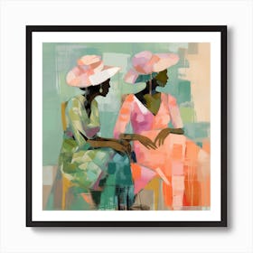 Two Women In Hats Art Print