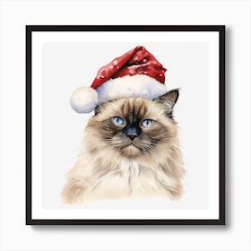 Santa Cat 3 Art Print