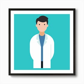 Doctor In White Coat Art Print