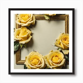 Yellow Roses Frame 1 Art Print