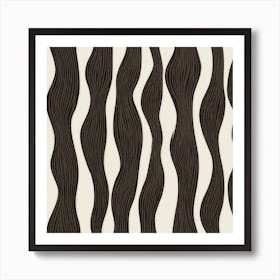 Black And White Wavy Lines Art Print