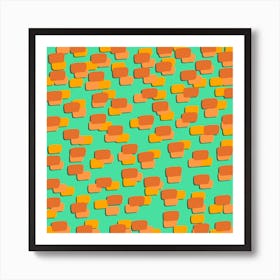 Abstract Pattern Layered Spots Green Art Print