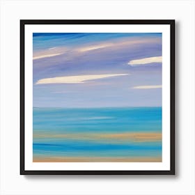 Cloudy beach neutral tones Art Print