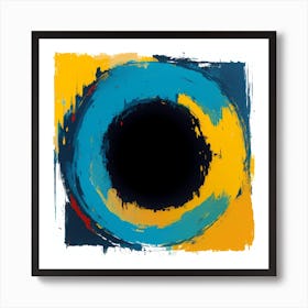 Blue And Yellow Circle Art Print