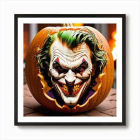 Joker Pumpkin Carving 4 Art Print