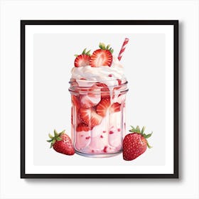 Strawberry Milkshake 5 Art Print