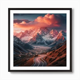 Sunrise from the mountain 4 Art Print