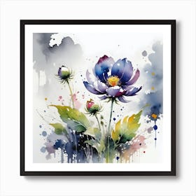 Watercolor Flowers 1 Art Print