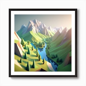 Low Poly Landscape 8 Art Print