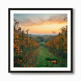 An Isolated Rustic Natural View Of A Bountiful Garden In Autumn Where A Plethora Of Verdant Pumpk (1) Art Print