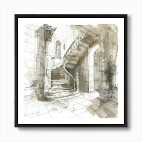 Stairway Sketch Art Print