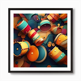 Colorful Drums Art Print