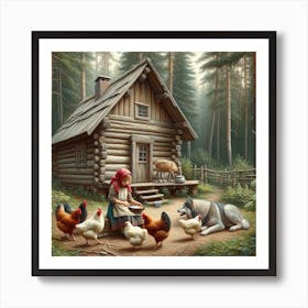 Cabin in the woods Art Print