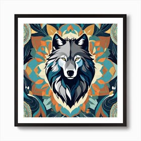 Wolf Mandala Art Print