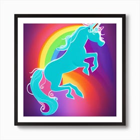 Unicorn With Rainbow Art Print